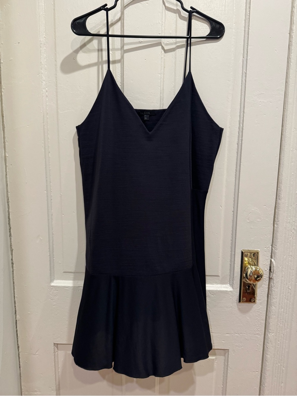 COS patchwork mini dress, navy, L